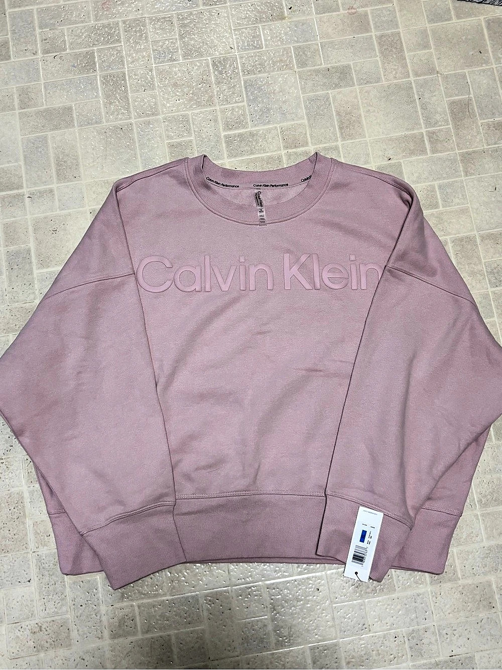 Calvin Klein Performance Sweatshirt Logo Pink XL NWT